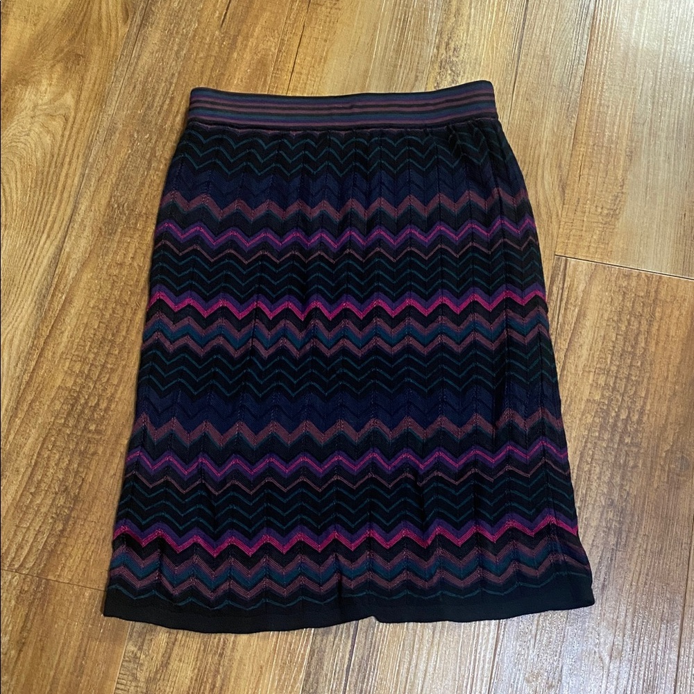 Etcetera black & pink Multicolor Striped knit skirt size XS